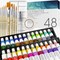 Watercolor Paint Set - 48 Piece Kit for Adults, Beginners & Professional Artists - 48 x 12ml Liquid Water Color Tubes - Richly Pigmented Vibrant Colors - Art Supplies